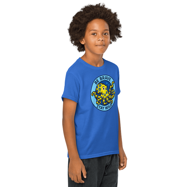 Brave Blue Ring Octopus Youth Sports Tee product image (2)