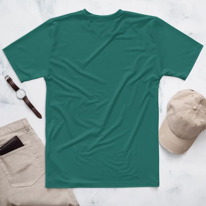 Plain Medium Teal Green True Summer Men's Crewneck Polyester Heavyweight Premium T-Shirt by Treasure Pie product image (2)