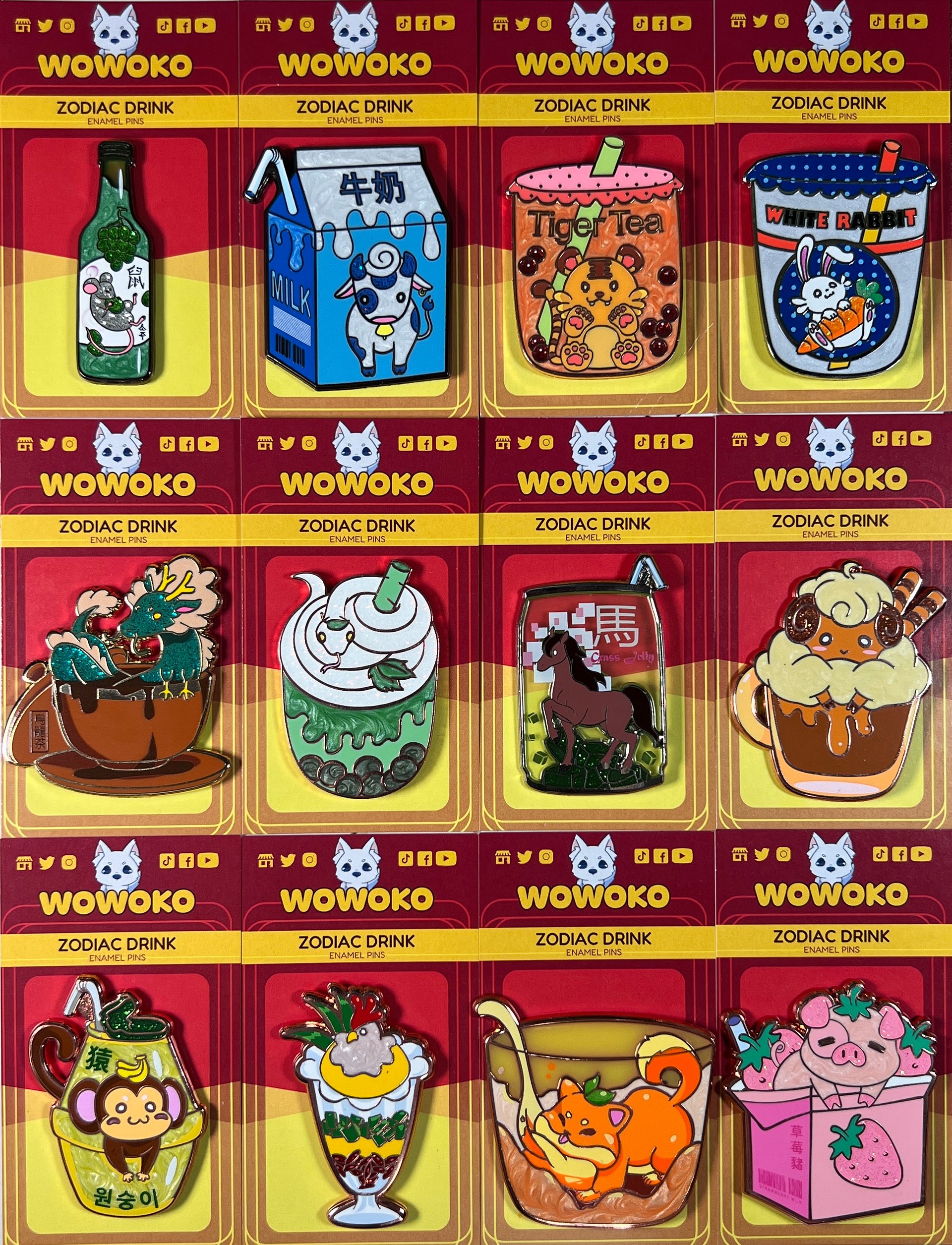 Full set of Enamel Pin - Zodiac Drinks product image (1)