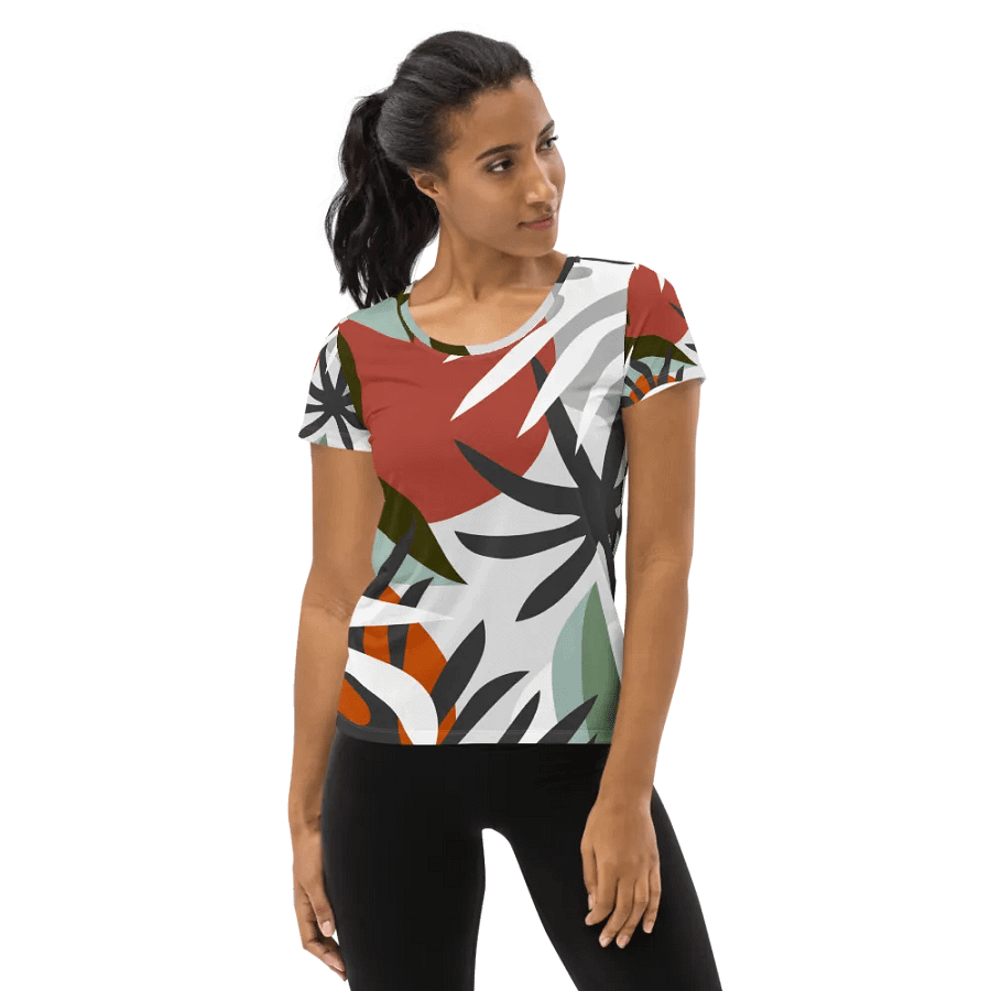 Dynamic Leaf Fusion Women's Athletic T-Shirt product image (1)