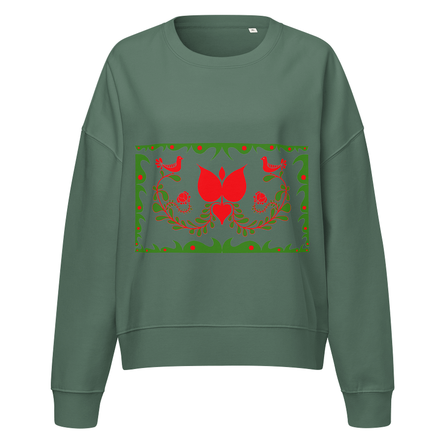 Hungarian Lovebirds and Florals Organic Sweatshirt product image (1)
