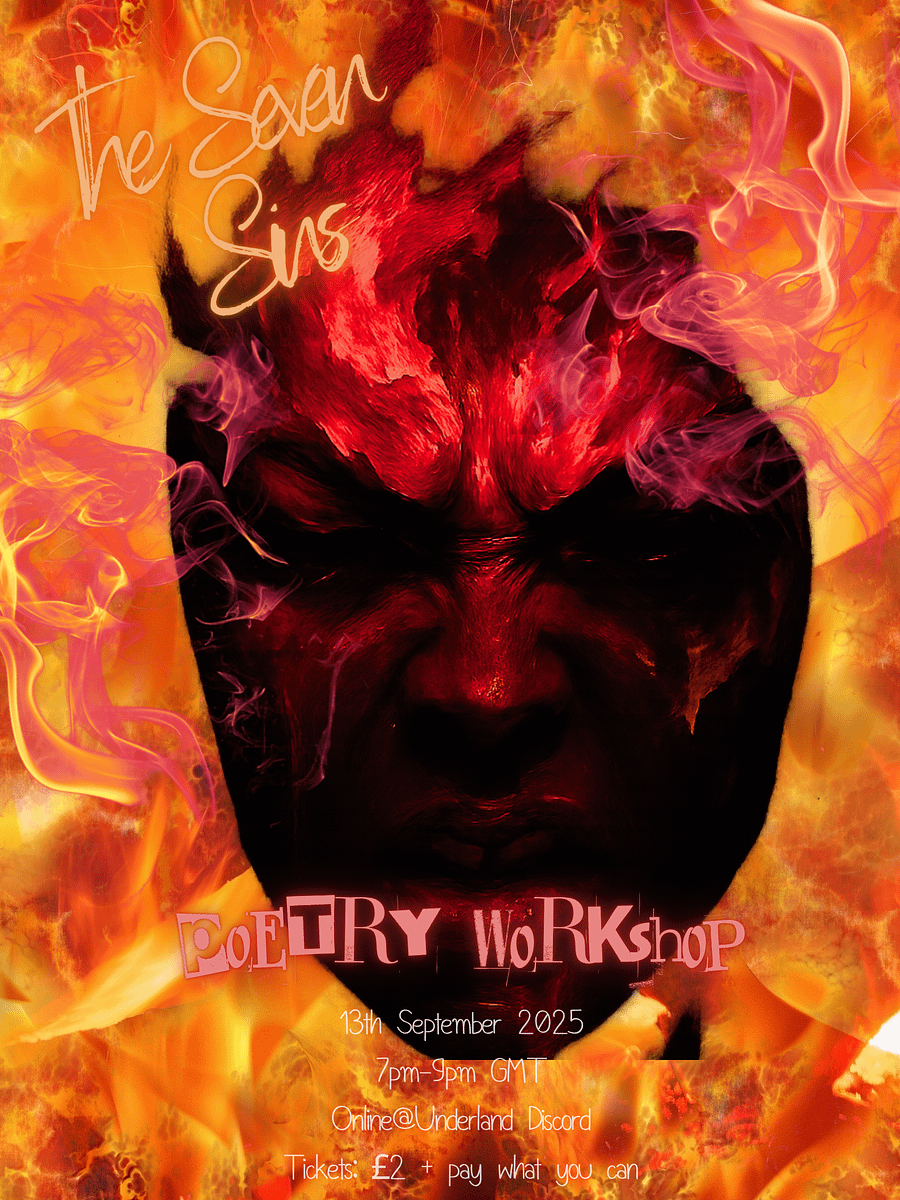 Seven Sins Poetry Workshop 13th September @7pm GMT product image (6)