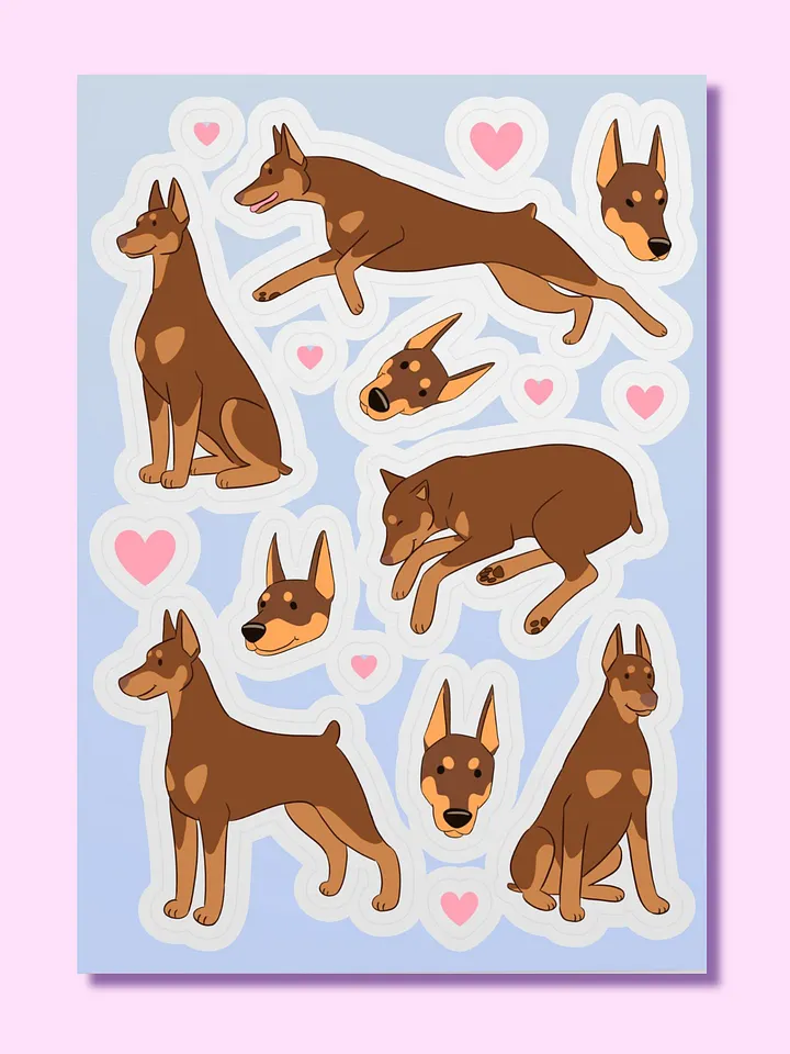 Doberman Delight Sticker Sheet product image (1)