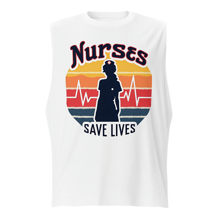 Sunset Silhouette Nurses Save Lives Muscle Tank product image (1)