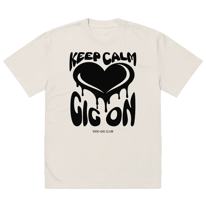 Keep Calm, Gig On Side-Gig Club Edition Oversized Faded Tee in Vivid Black product image (2)