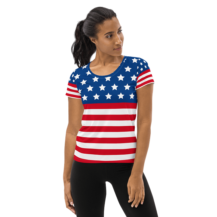 Patriotic Stars & Stripes Women's Athletic Tee product image (1)