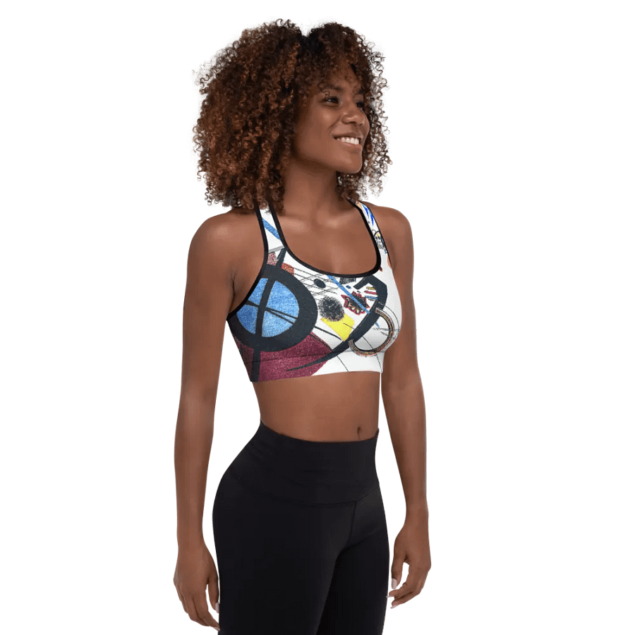 Abstract Lithographic Pattern Design Padded Sports Bra - V1 product image (5)