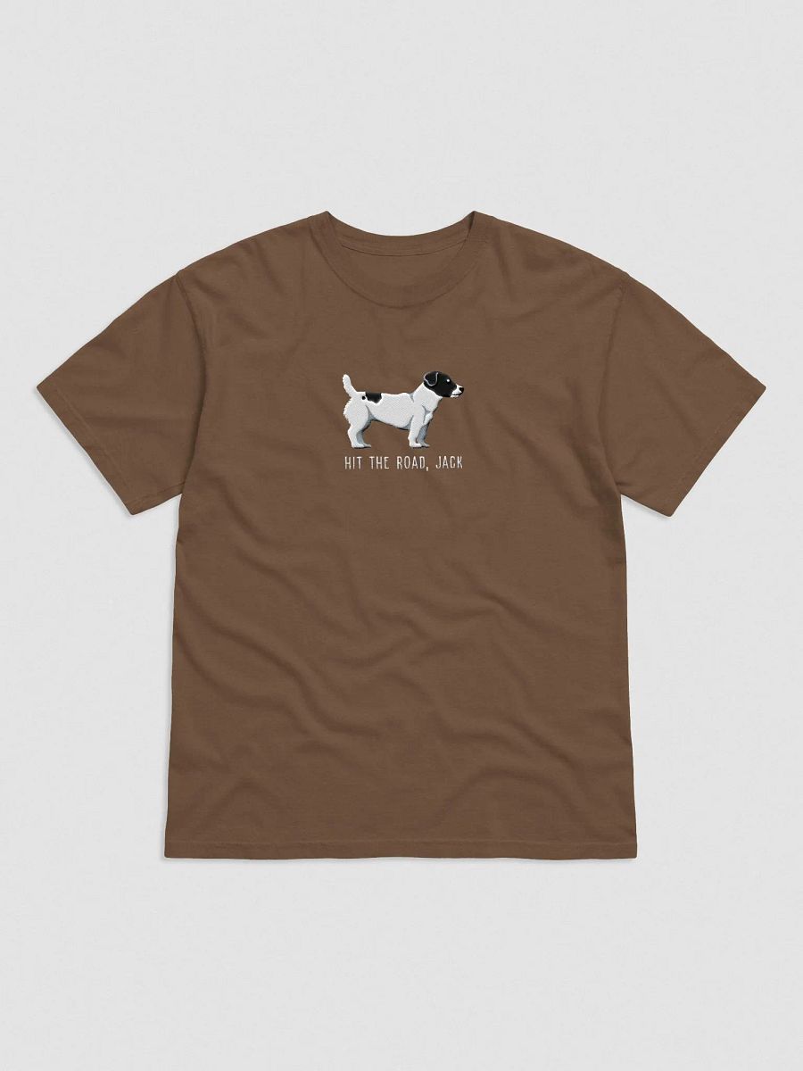 Hit the Road, Jack T-Shirt(Embroidered) of a Jack Russell Terrier(Black & White) product image (4)