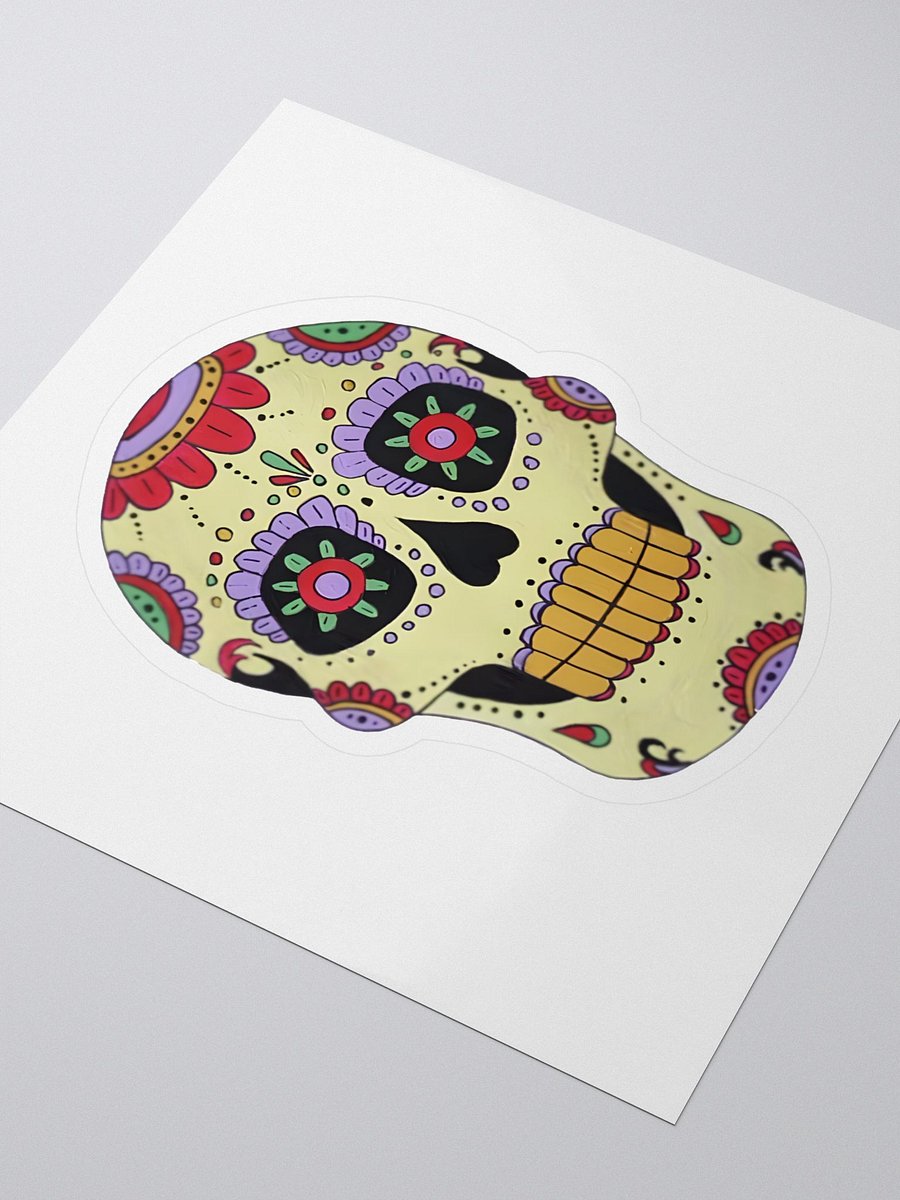 Calavera Sugar Skull (art by Dina R.) Acrylic painting picture - Sticker product image (3)