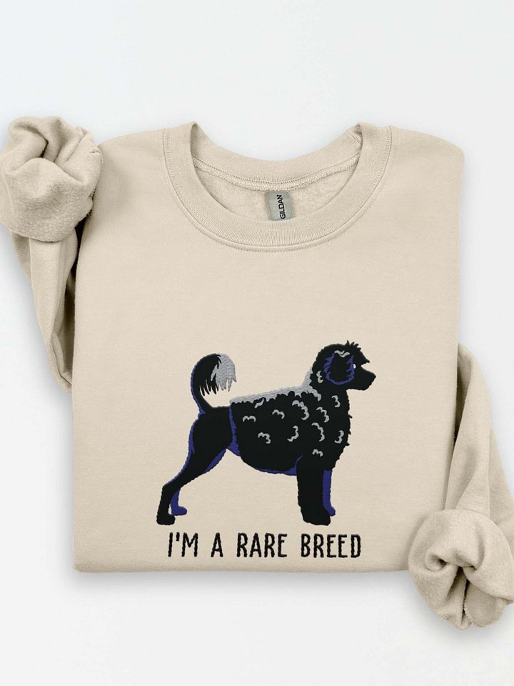I'm a Rare Breed Sweatshirt (Embroidered) of a Portuguese Water Dog(Black) product image (1)
