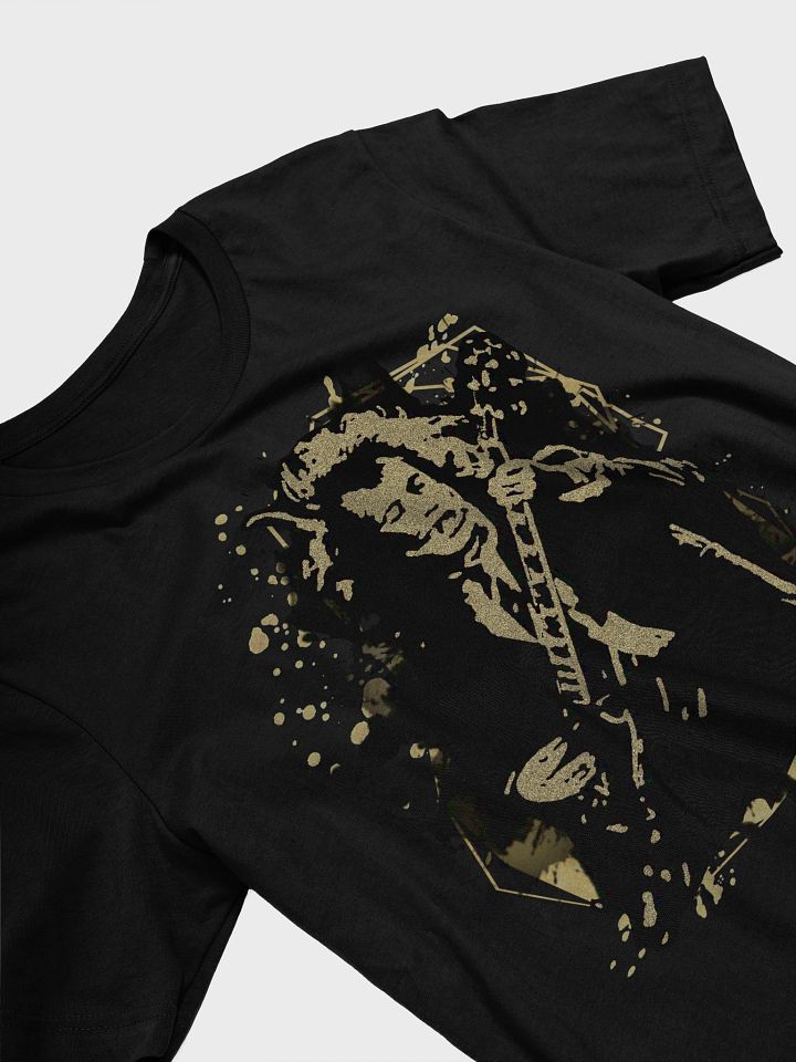 Angus young black and gold sand fan art T-Shirt. ACDC Tee. product image (2)