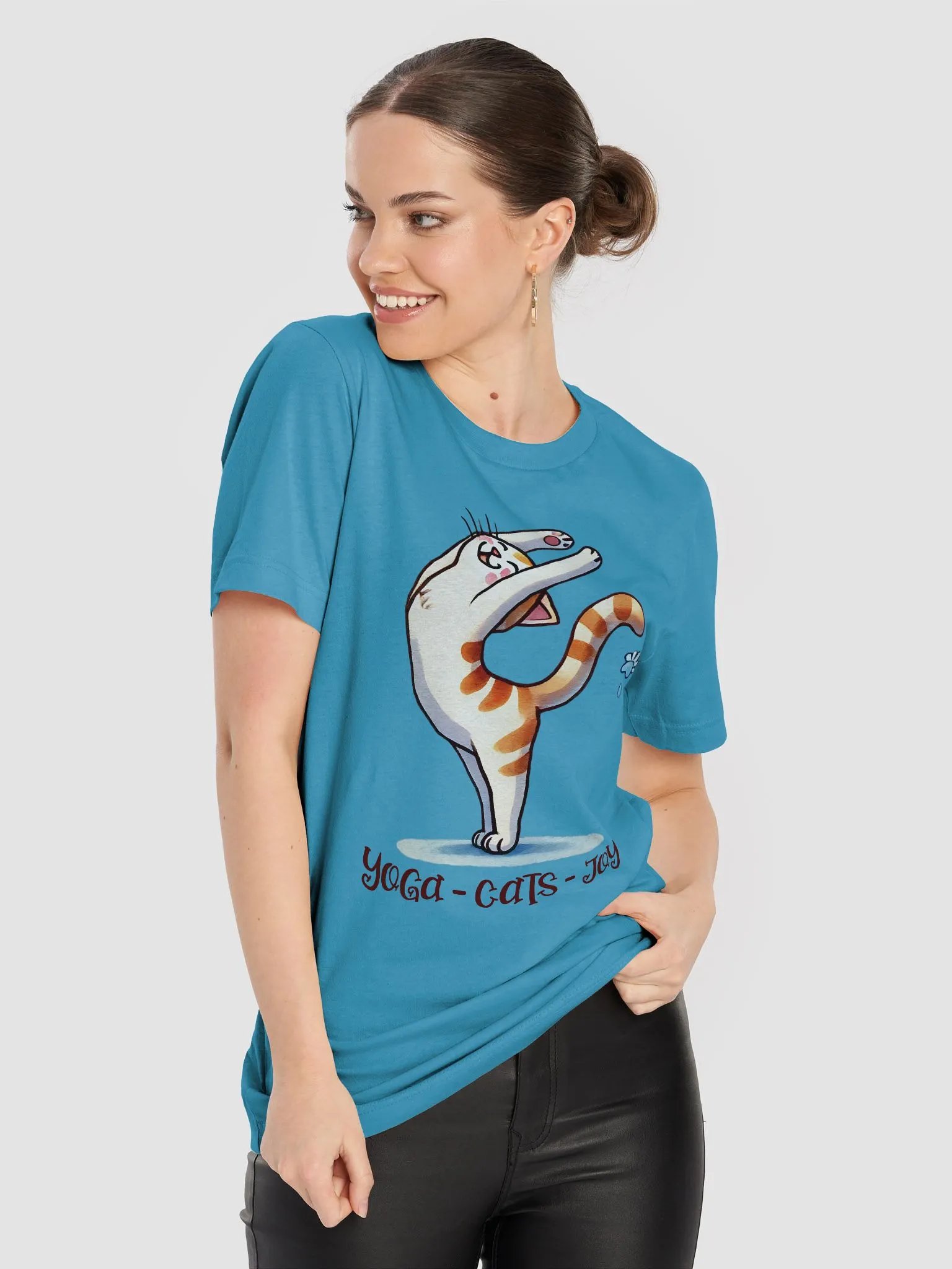 Yoga Cats Joy T-Shirt – Playful Yoga Cat Design product image (5)