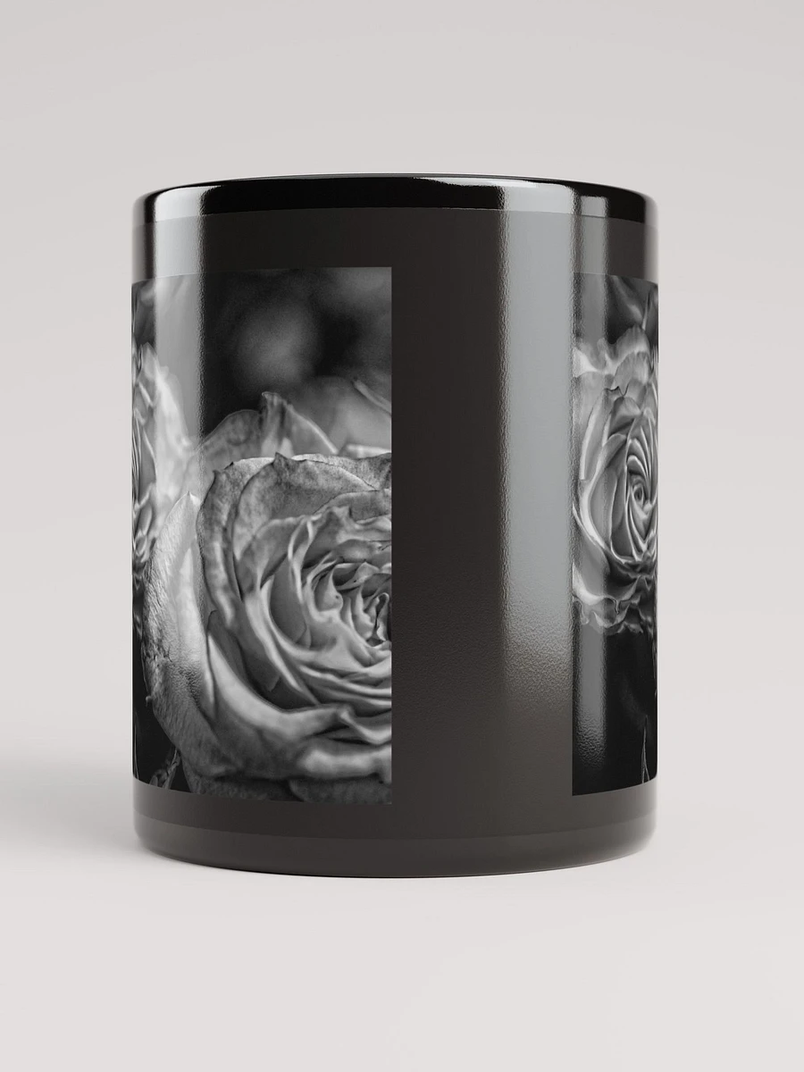 Black and White Tea Roses Black Coffee Mug product image (9)