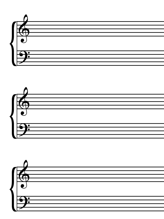 Printable Staff Paper. Treble, Bass, & Grand Staff Sheet Music Paper (PDF) product image (2)