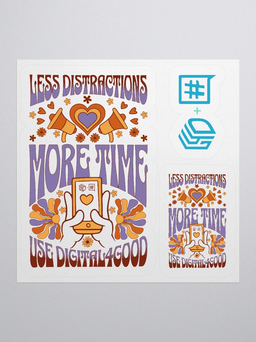 Less Distractions. More Time. Use Digital4Good Stickers product image (1)