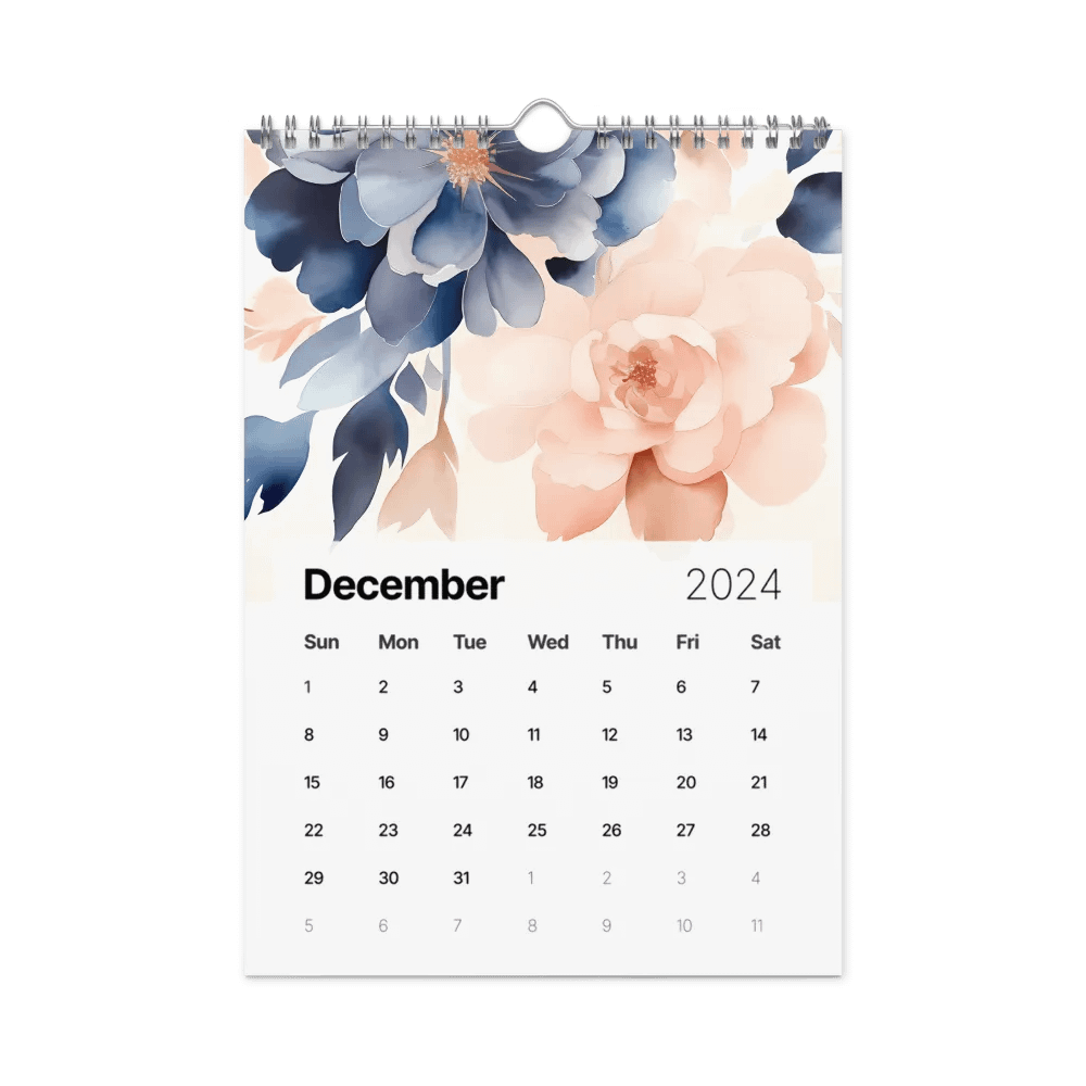 Beautiful blush and navy flowers calendar product image (11)