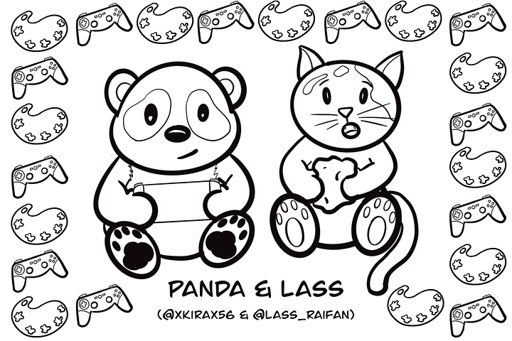 Panda and Lass Colouring Page product image (1)