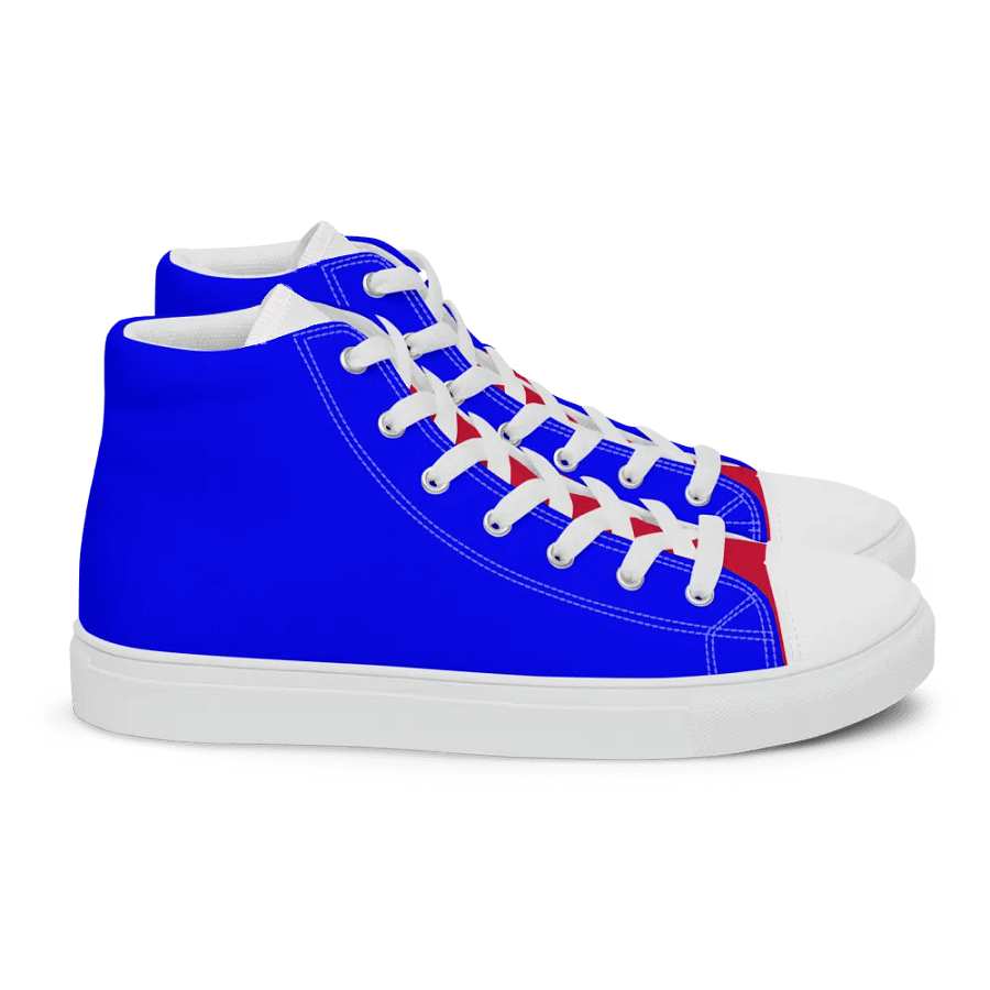 Men's red tonged high top canvas Flandan sneakers/ Red, White Blues product image (11)