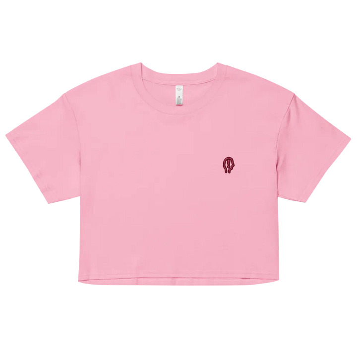 EXCLAIMING MENTALLY (L.C., rose) embroidered cotton crop top product image (7)