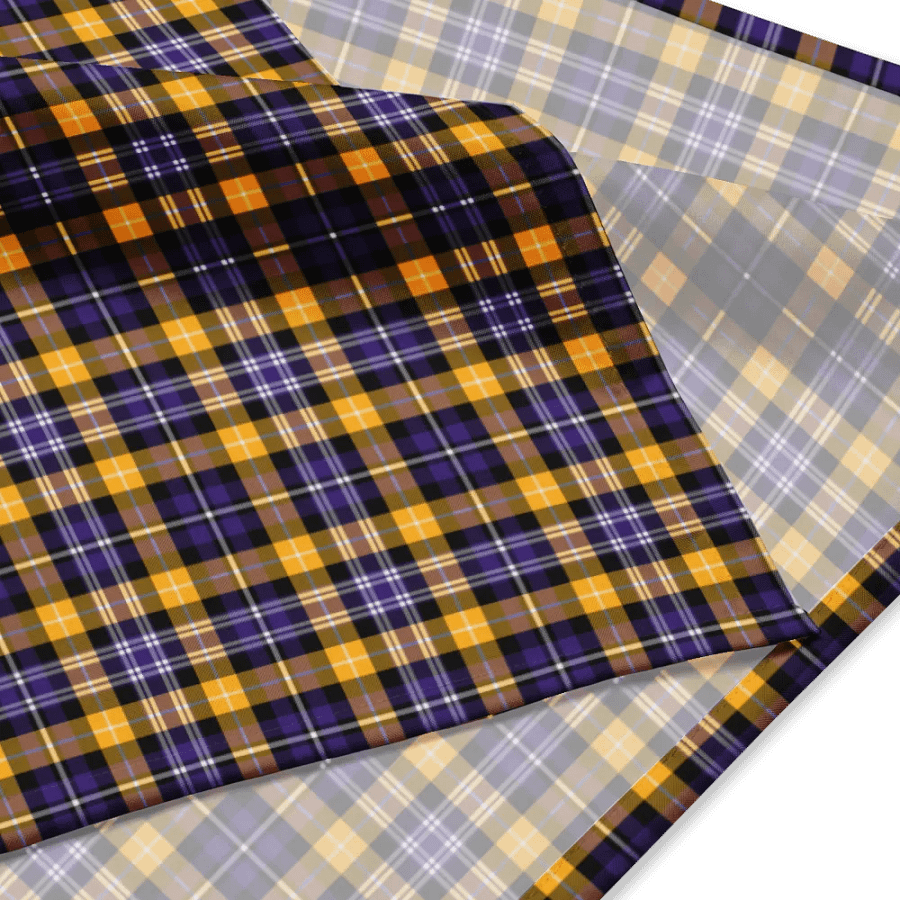 Purple and Yellow Gold Sporty Plaid Bandana product image (2)