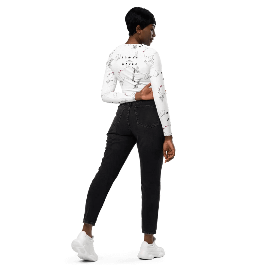 Heartbeat Pixelation Long Sleeve Crop Top, "Human of the Being" product image (6)