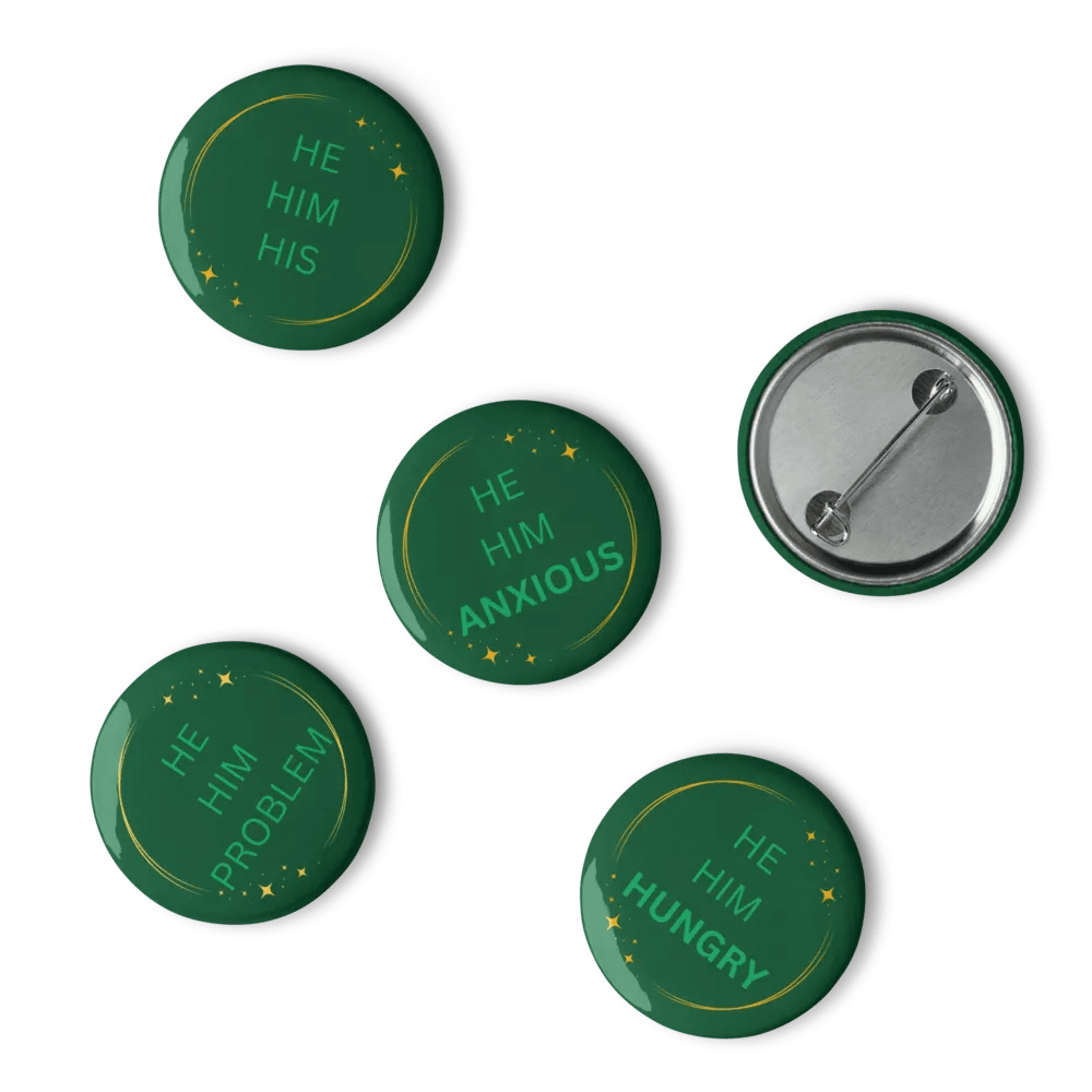 He/Him Pronoun Pins - Green product image (4)