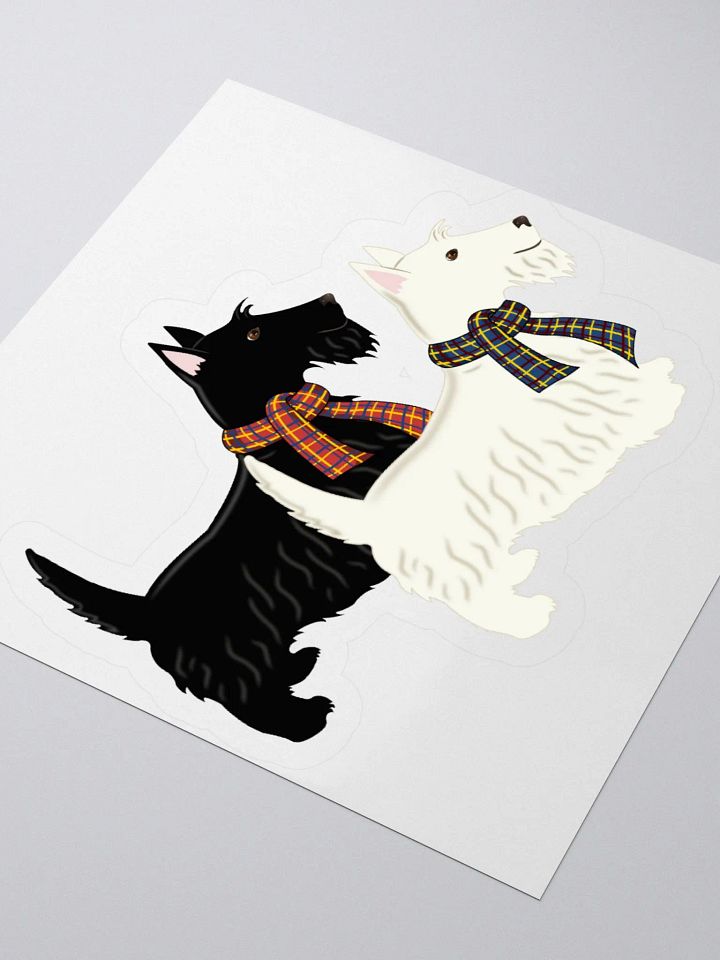 Black & White Scotties Sticker product image (3)