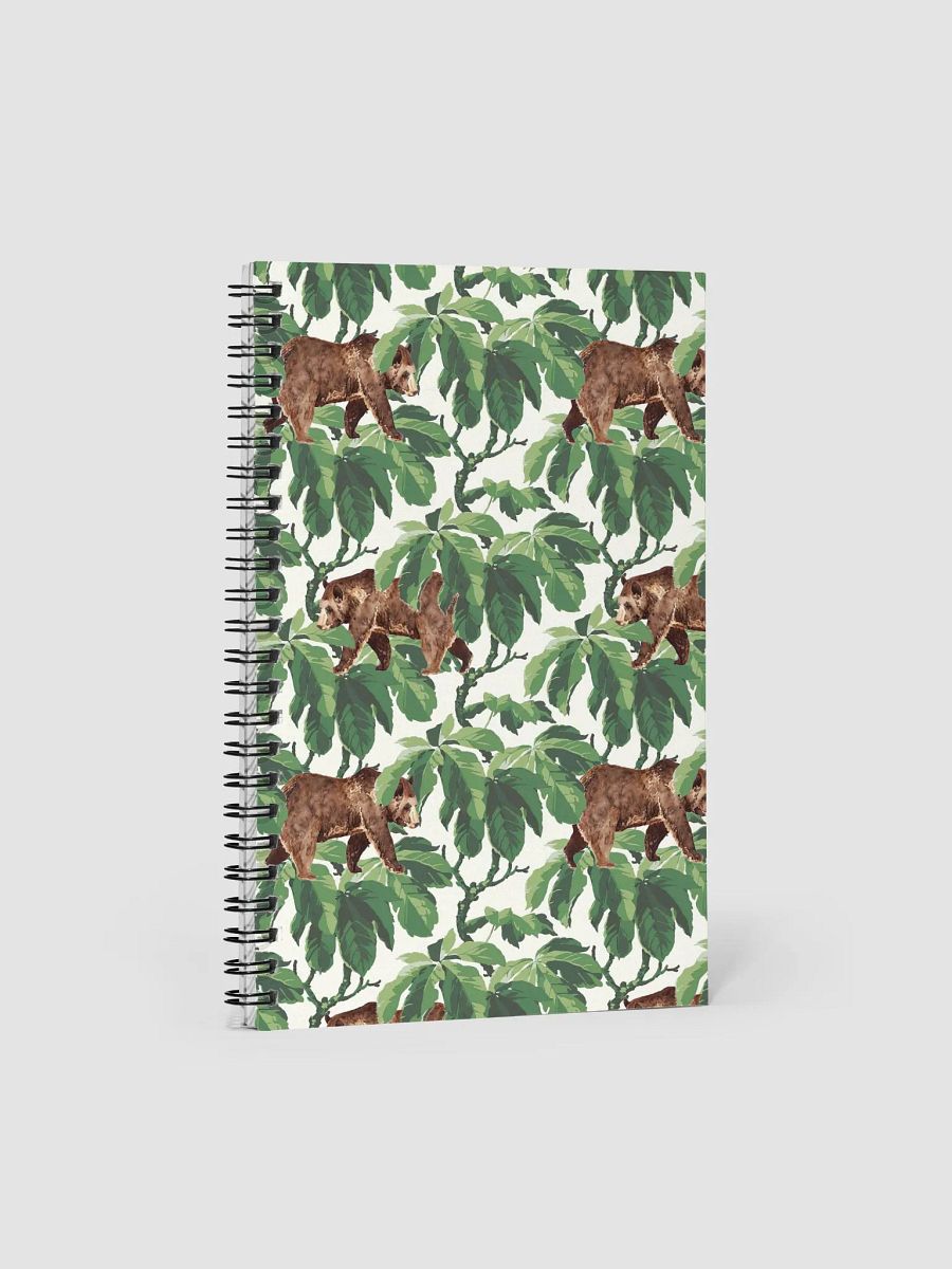 Bear with Green Leaves Spiral Notebook product image (1)