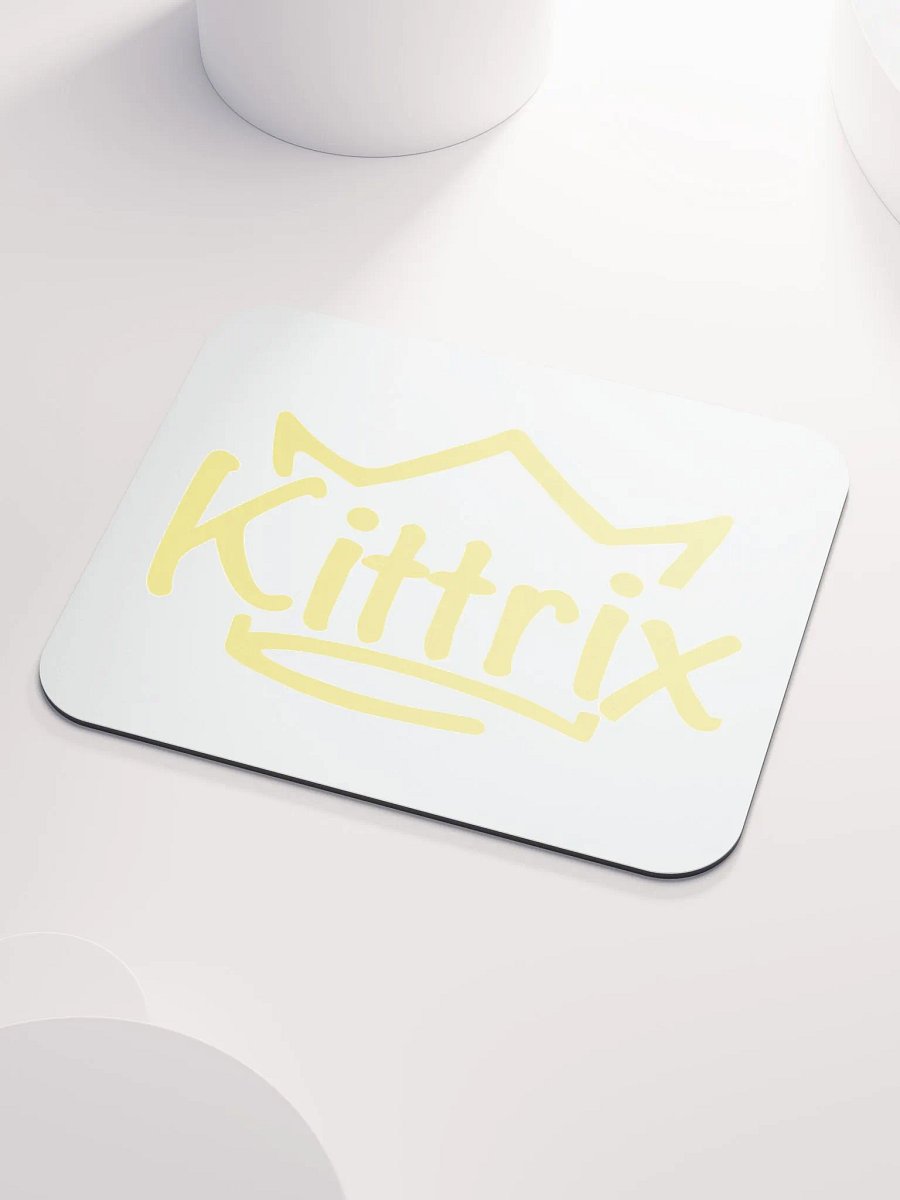 White & Gold Kittrix Mouse Pad product image (3)