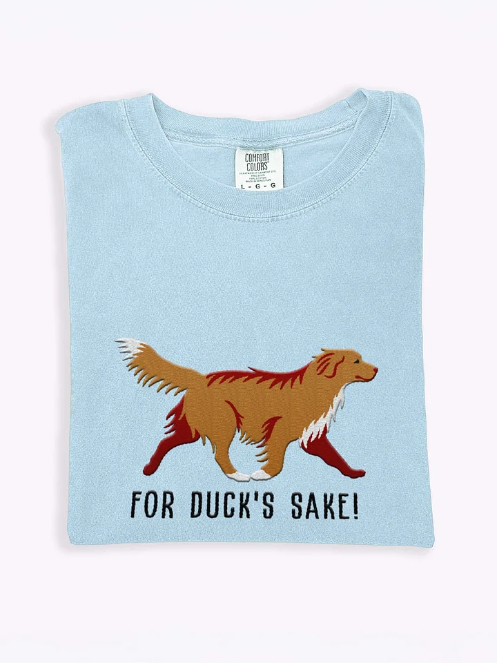 For Duck's Sake T-Shirt(Embroidered) of a Nova Scotia Duck Tolling Retriever(Tan) product image (1)