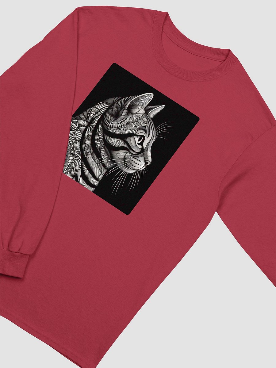 Ornate Feline Illustration Long Sleeve Tee product image (33)