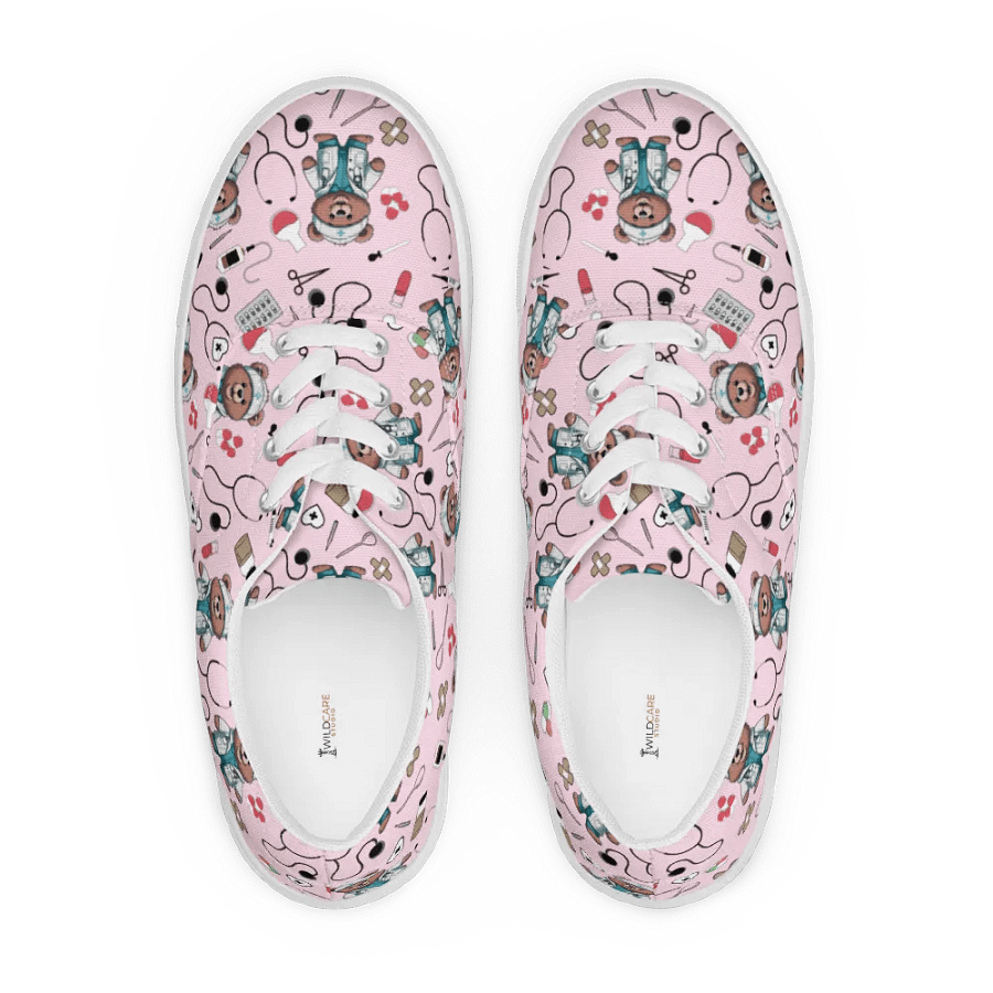 Cute Medical Bears Lace-up Canvas Shoes (Pink) product image (5)