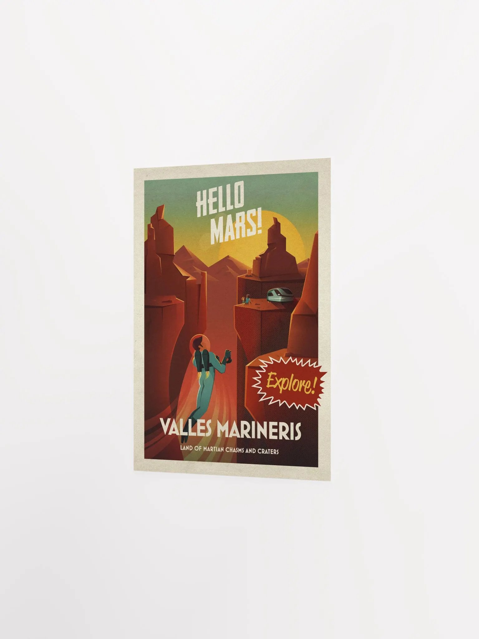 Hello Mars! Valles Marineris — Vintage space poster product image (7)