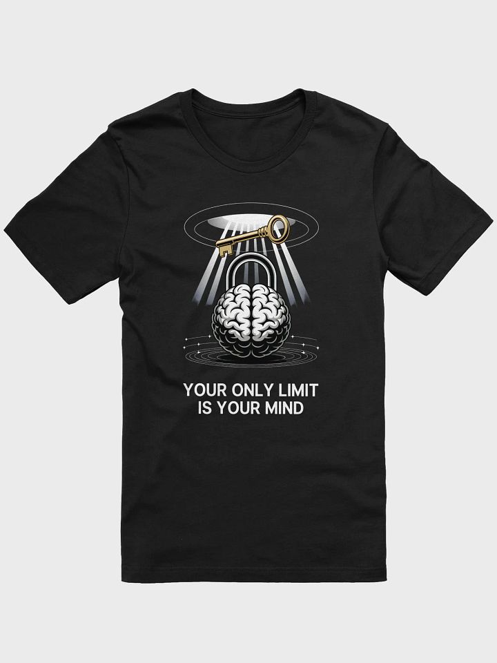 Mind is Your Limit Graphic Tee | Key & Brain Design Black T-Shirt product image (1)