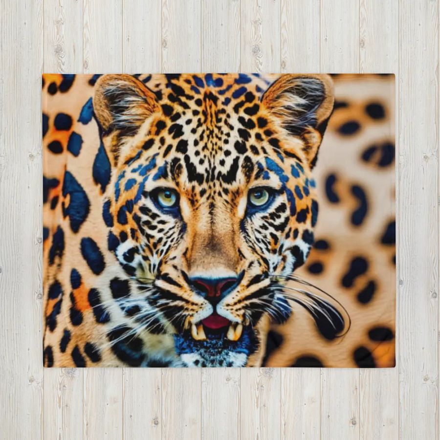 Big Cat 3D Leopard Print Design Throw Blanket product image (6)
