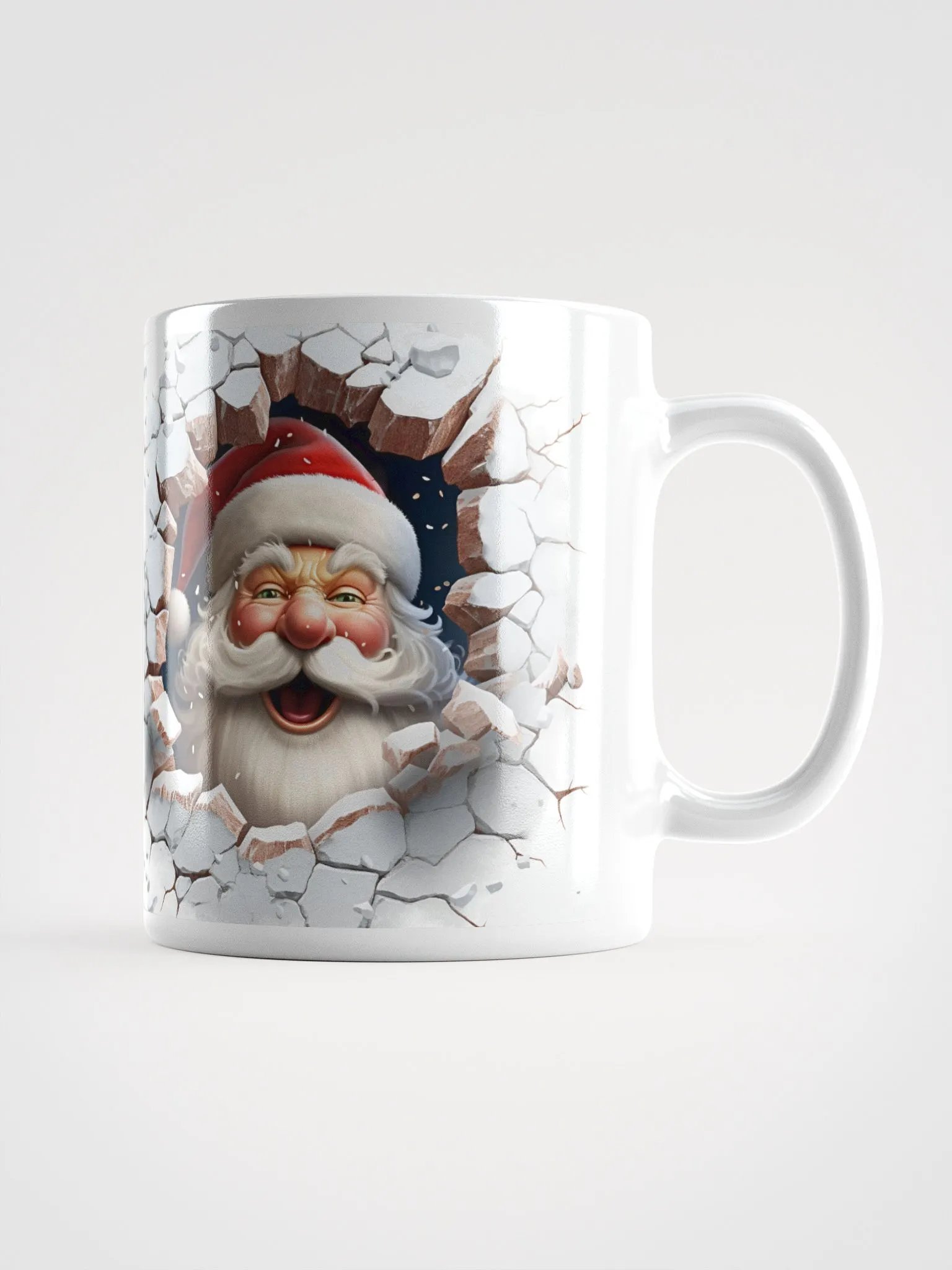 Santa Breakthrough 3D Christmas Mug - Jolly Double-Sided Illusion product image (1)