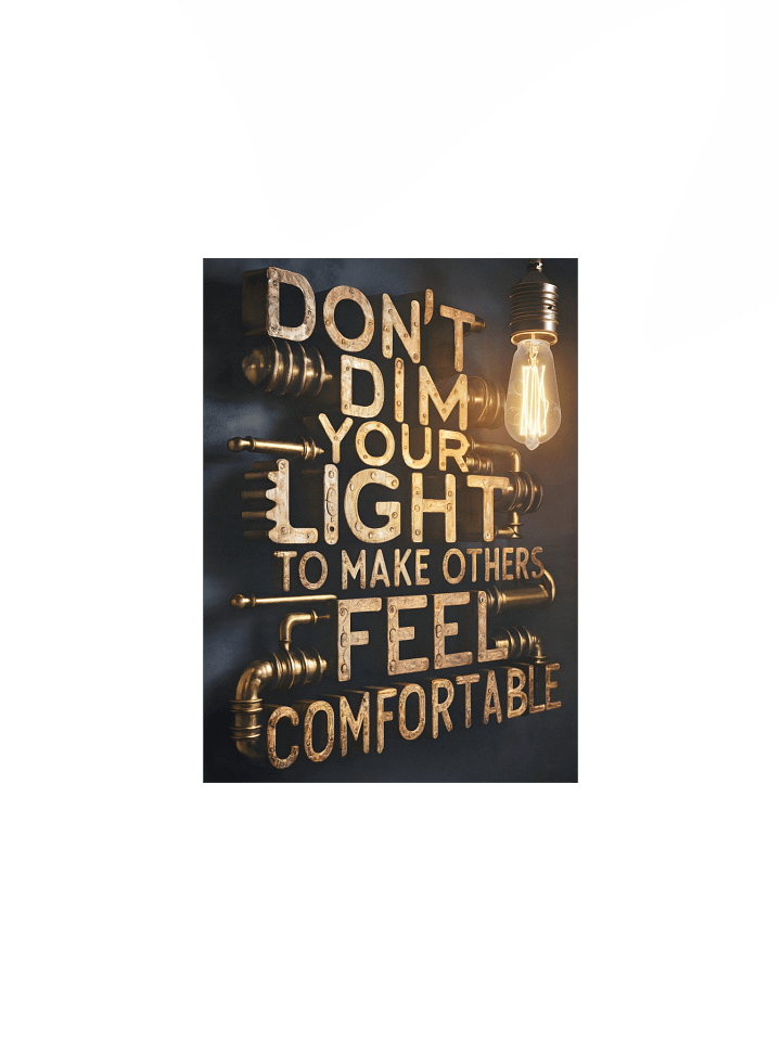 Don’t Dim Your Light Poster – Steampunk Industrial Motivational Wall Art product image (2)