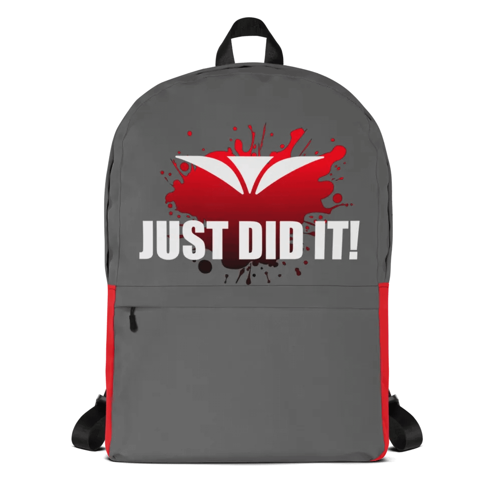 Just Did It! Red Burst Gray Backpack product image (1)