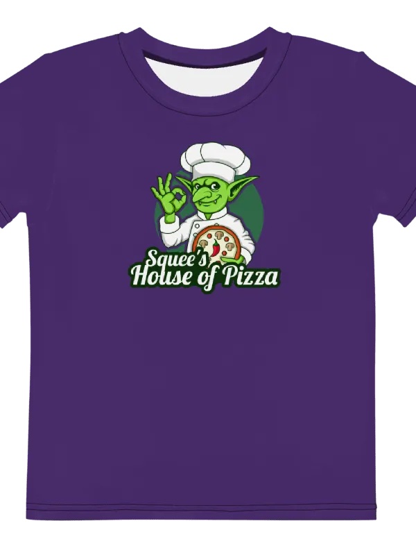 Squee’s House of Pizza Kids Crew Neck T-Shirt (Purple) product image (1)