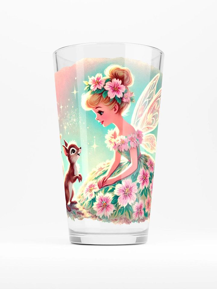 Flower Flower Fairy and Squirrel 16 oz Glass - Fairytale Glassware product image (1)