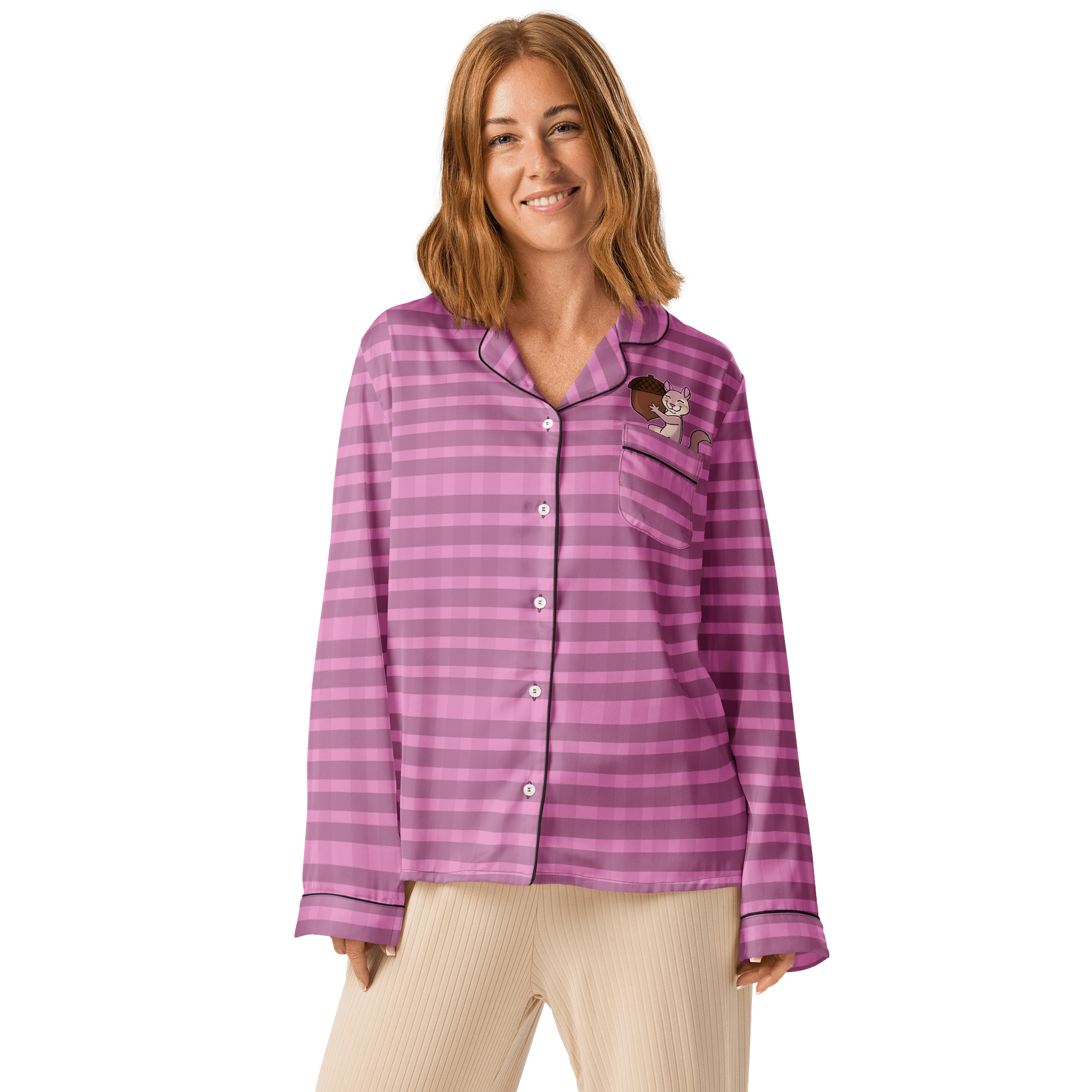 "Cheerful Chipmunk" - Women's Long Sleeve Pajama Top product image (1)