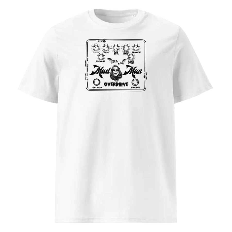 Funny Guitar Pedals Madman Overdrive T Shirt - centaur boss not a klon rat fuzz madman T-Shirt. product image (1)