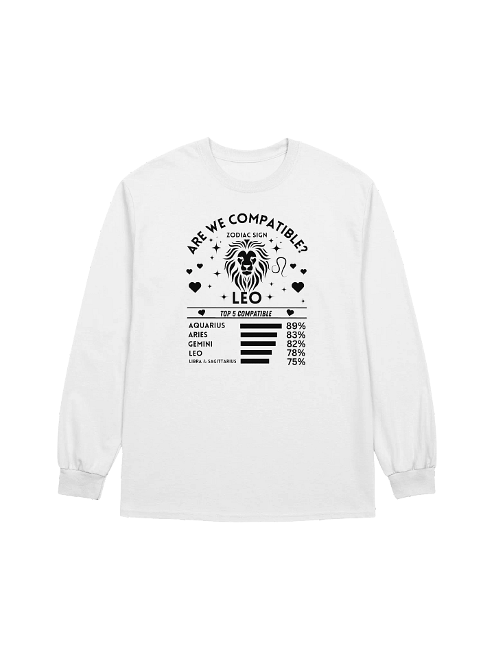 Leo Zodiac Sign Romantic Compatibility - Gildan Ultra Cotton Unisex Long Sleeve T-Shirt - Light Colors product image (2)