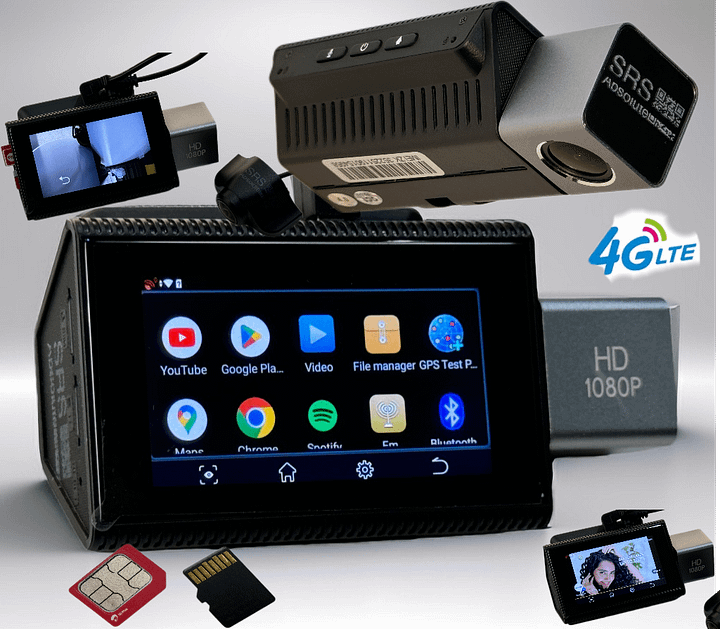 SRS ABSOLUTE 2K 4G Smart Dash Cam | Android| ADAS | 24x7 Remote Audio/Video/GPS Monitor| BT WIFI HotSpot|Motion/G-Sensor| Maps-Apps-PlayStore | MicroSD support| Steering Control |Reverse Parking -Gen2 product image (1)