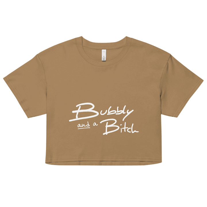 Bubbly and a B*tch (white design) printed cotton crop top product image (12)