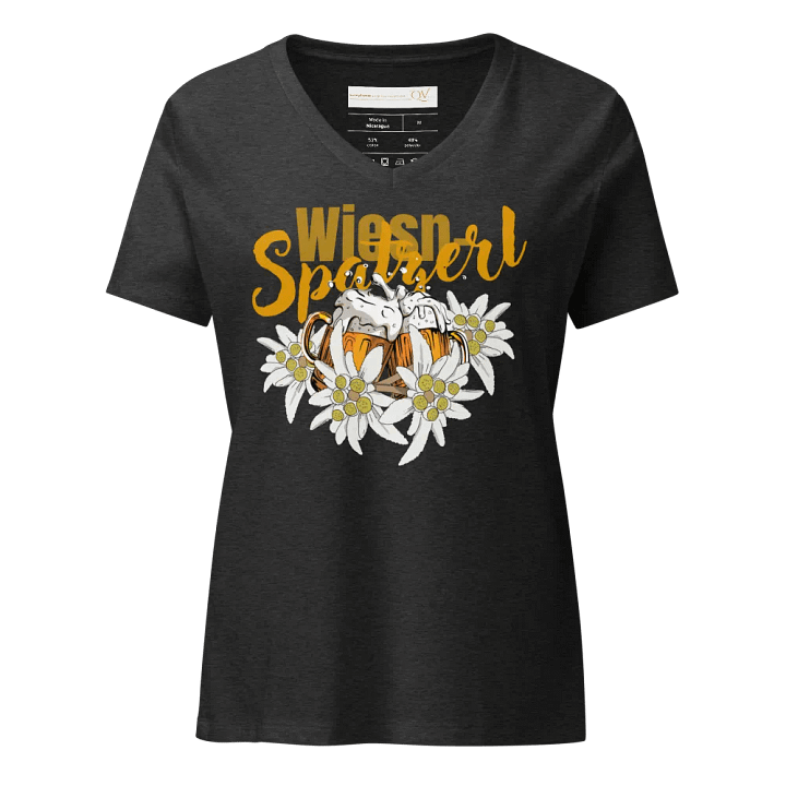 Wiesn-Spatzerl V-Ausschnitt T-Shirt Oktoberfest – Edelweiss product image (1)