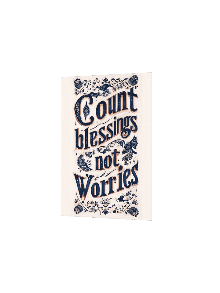 Count Blessings, Not Worries – Decorative Typography Beige Background Poster product image (2)