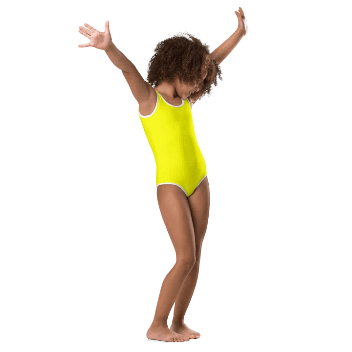 Kids Plain Color Yellow Swimsuit product image (1)