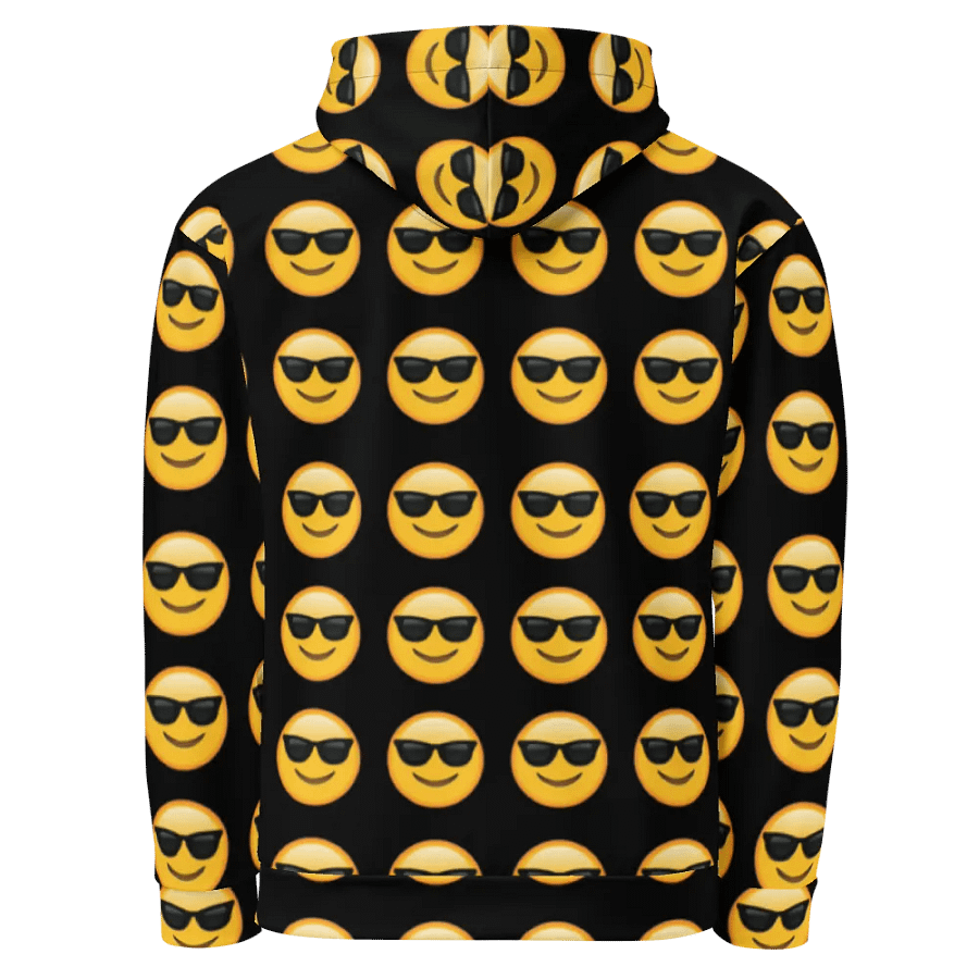 Cool Emoji - Black - All-Over Print Recycled Unisex Hoodie product image (2)