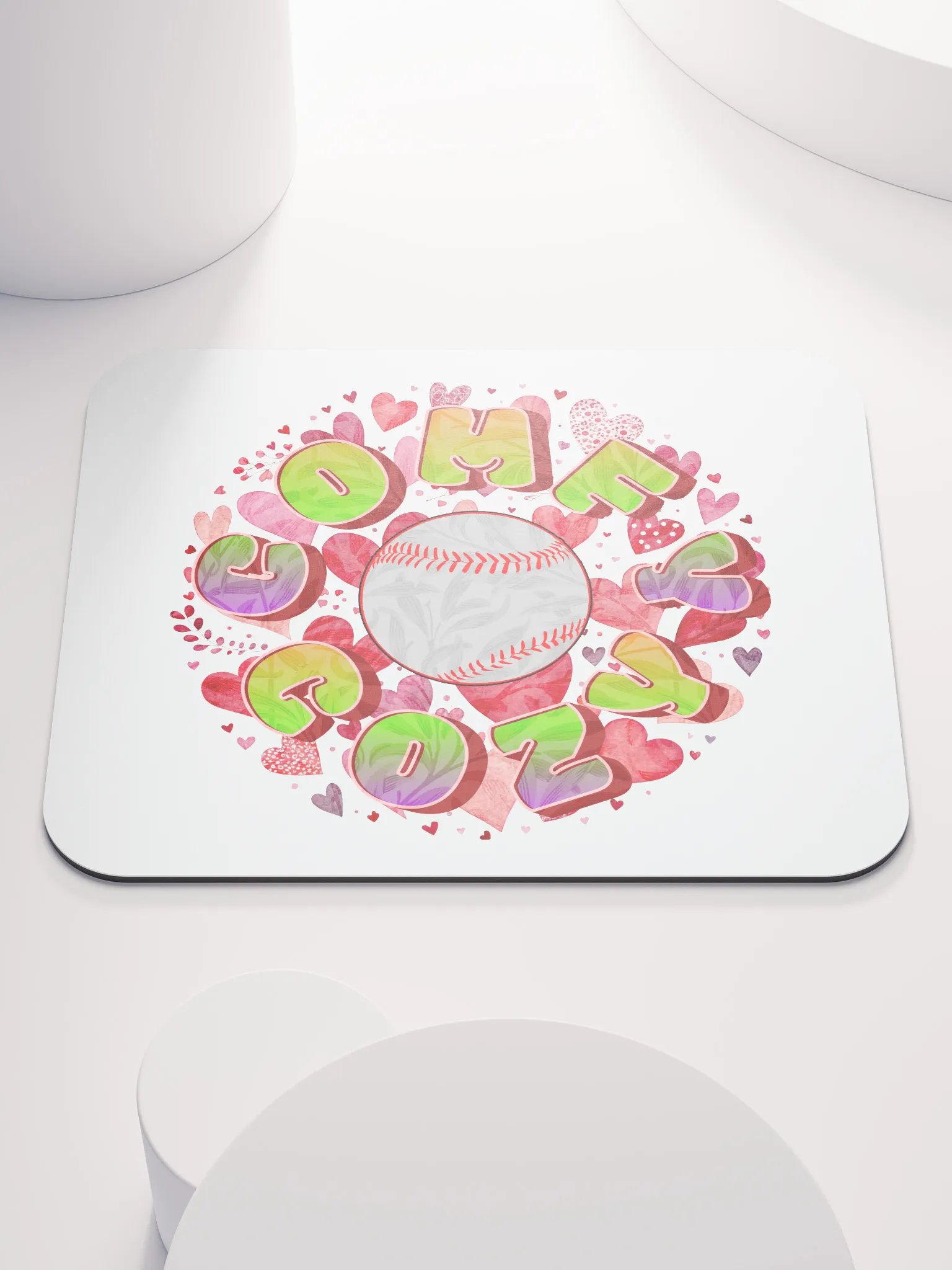 Comfy Cozy Baseball Playful Heartfelt Mouse Pad product image (2)